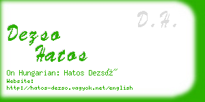 dezso hatos business card